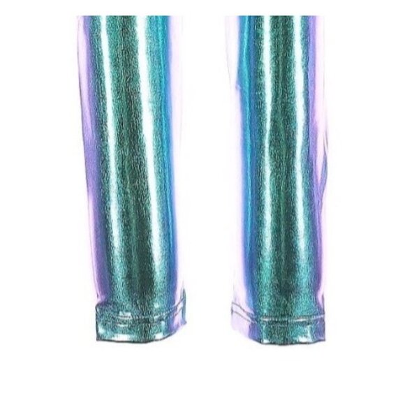 NWT Club Exx Metallic High Waist Iridescent Leggings | Après-Sk Rave Euphoria XS - Picture 8 of 13